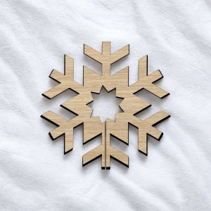 Laser Cut Wooden Snowflake Decor Vector