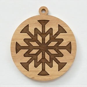 Laser Cut Wooden Snowflake Ornament