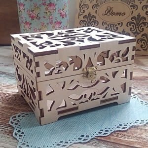 Laser Cut Wooden Souvenir Storage Box