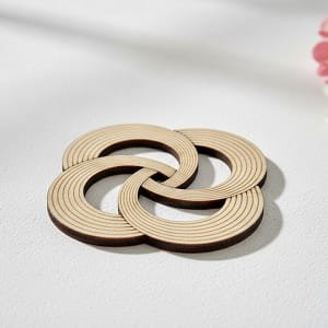Laser Cut Spiral Wood Coaster