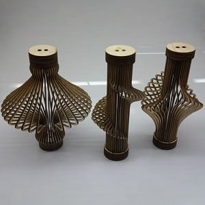 Laser Cut Wooden Spiral Wood Light Lampshades