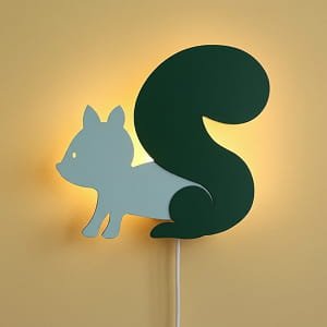Laser Cut Wooden Squirrel Night Light Baby Nursery Wall Lamp