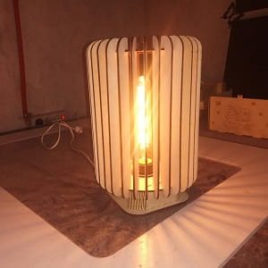 Laser Cut Wooden Table Lamp with Straight Blades