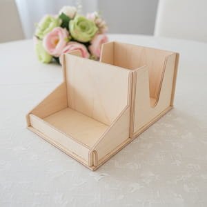 Laser Cut Wooden Table Organizer Napkin and Spice Holder