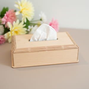 Laser Cut Wooden Tissue Box Holder for Drawing Room