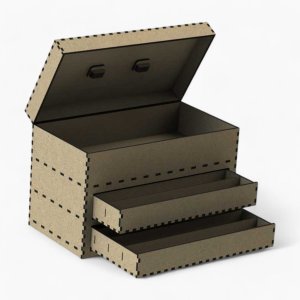 Laser Cut Wooden Tool Box Vector
