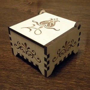 Laser Cut Wooden Trinket Box with Hinged Lid