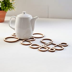 Laser Cut Wooden Trivets for Hot Teapots and Dishes