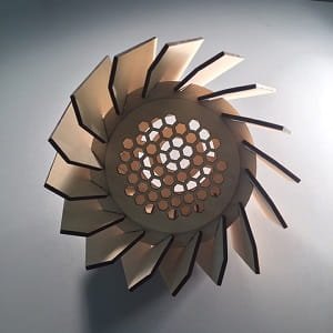 Laser Cut Wooden Turbine Lampshade