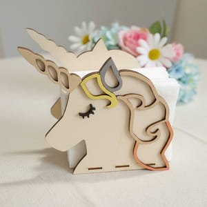 Laser Cut Wooden Unicorn Napkin Holder