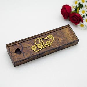 Laser Cut Wooden Valentines Day Chocolate Gift Box