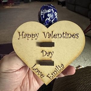 Laser Cut Wooden Valentines Day Tootsie Pop Holder