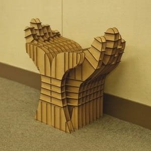 Laser Cut Wooden Waffle Chair Model
