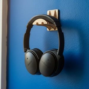 Laser Cut Wooden Wall Mounted Headphone Hanger