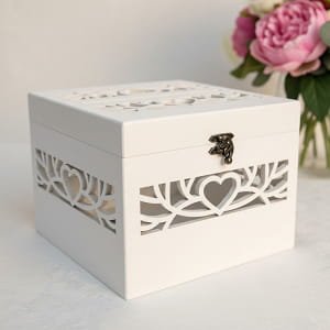 Laser Cut Wooden Wedding Card Box for Reception