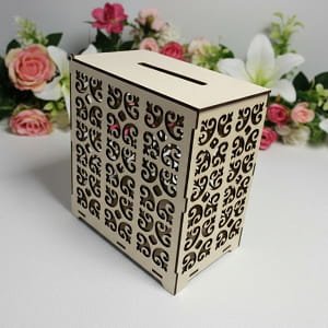 Laser Cut Wooden Wedding Card Box