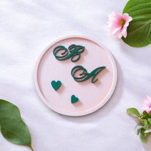 Laser Cut Wooden Wedding Ring Tray Vector