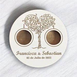 Laser Cut Wooden Wedding Ring Holder Plate Vector