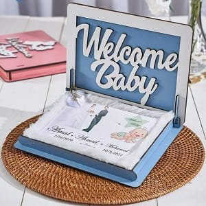 Laser Cut Wooden Welcome Baby Keepsake Box
