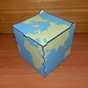 Laser Cut Wooden World Map Storage Box