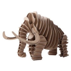 Laser Cut Woolly Mammoth 3D Cardboard Puzzle Kit 4mm