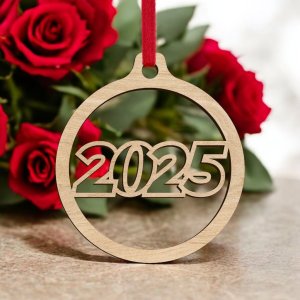 Laser Cut Year 2025 Decor Bauble Vector
