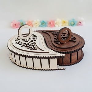 Laser Cut Yin Yang Jewelry Box Paisley Keepsake Box