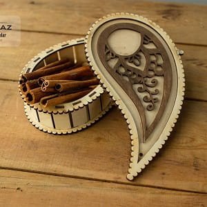 Laser Cut Yin Yang Jewelry Box Paisley Shape Gift Box