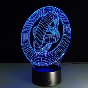 Laser Engraved 3D Ring in Ring LED Illusion Lamp