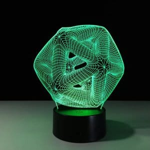 Laser Engraved Abstract Geometry Hologram Illusion Lamp