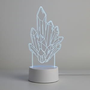 Laser Engraved Acrylic Crystal Figurine LED Table Lamp
