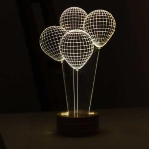 Laser Engraved Balloons Plexiglass 3D Illusion Lamp