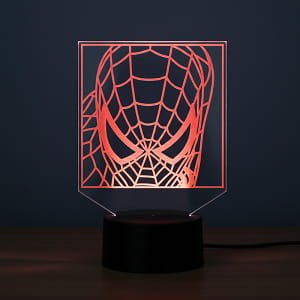 Laser Engraved Classic Spider Man Mask Acrylic Night Light