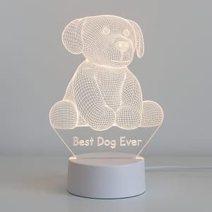 Laser Engraved Cute Dog Acrylic LED Desk Lamp