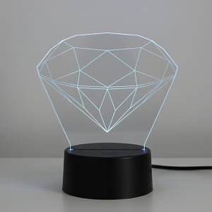Laser Engraved Diamond Acrylic 3D Illusion LED Lamp