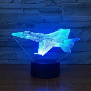 Laser Engraved Fighter Jet 3D Illusion Night Light Lamp