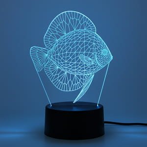 Laser Engraved Fish 3D Optical Illusion Lamp