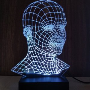 Laser Engraved Human Head 3D Illusion Lamp