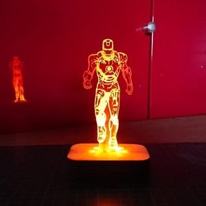 Laser Engraved Iron Man Acrylic LED Lamp