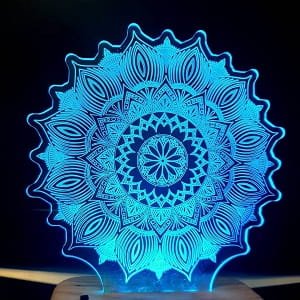 Laser Engraved Mandala Design 3D Illusion LED Lamp