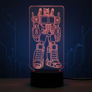Laser Engraved Optimus Prime 3D LED Illusion Lamp