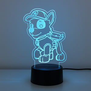 Laser Engraved Paw Patrol Rocky 3D Acrylic Light Lamp