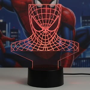 Laser Engraved Spider Man Mask 3D Illusion Night Light
