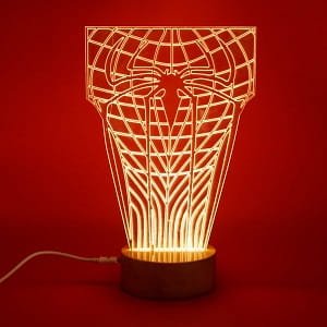 Laser Engraved Spider Man Suit 3D Illusion Night Lamp