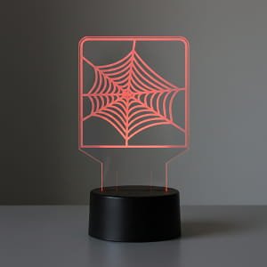 Laser Engraved Spider Web 3D Optical Illusion Lamp