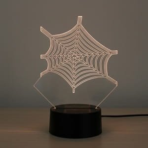 Laser Engraved Spider Web Acrylic Table Lamp