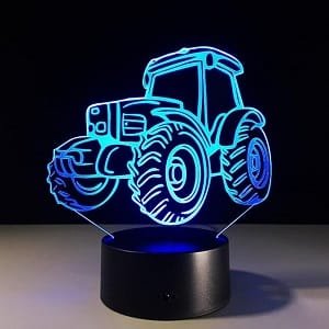 Laser Engraved Tractor 3D Illusion Lamp LED Night Light