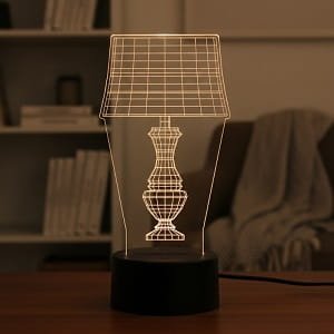 Laser Engraved Traditional Table Lamp Optical Illusion Night Light