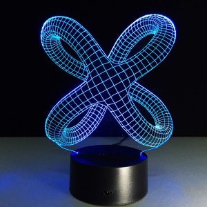 Laser Engraved Twisted Knot 3D Illusion Night Light Lamp