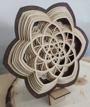 Layered Flower Mandala for Home Decor Laser Cut File